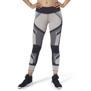 Reebok Cardio Lux Bold 7/8 Moto 2.0 Tights Damen - Schwarz/Weiß - DE 041-BUL